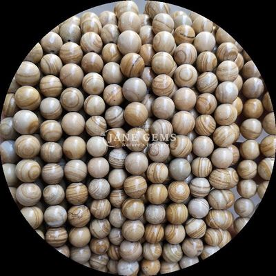 Forme ronde Perles de perles de différentes couleurs Modèle de bois Franges de perles lâches Parfait pour la fabrication de bijoux Taille de perle 8 mm