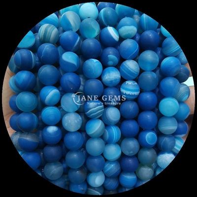La pierre précieuse naturelle, agate à bandes variées, agate glacée ronde, agate à perles lâches, est l'addition parfaite à votre collection de colliers.