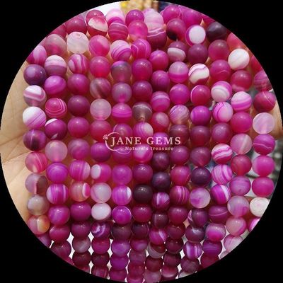 Perles de pierre précieuse naturelle de 8 mm Perles de pierre précieuse diverses bandes d'agate congelées Franges de perles lâches pour accessoires à perles artisanaux