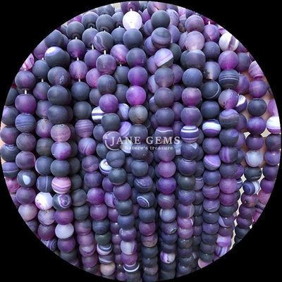 Perles de pierre précieuse naturelle de 8 mm Perles de pierre précieuse diverses bandes d'agate congelées Franges de perles lâches pour accessoires à perles artisanaux