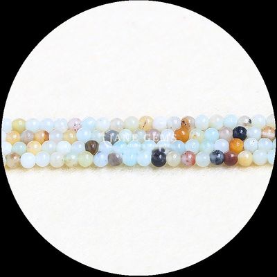 Couleur assortie Perles de pierre précieuse en coupe ronde Petite tourmaline Cristal Perles lâches