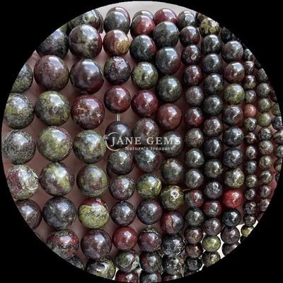 Perles de pierres précieuses de forme ronde Parfait pour les bracelets Divers types de pierre Sang de dragon Agate indienne Ronde en vrac Perles de pierre précieuse