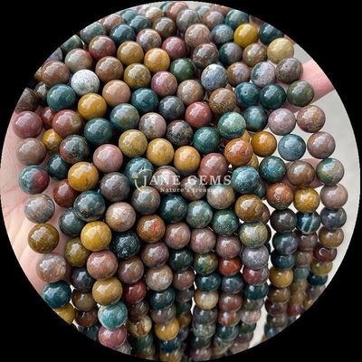 Perles de pierres précieuses de forme ronde Parfait pour les bracelets Divers types de pierre Sang de dragon Agate indienne Ronde en vrac Perles de pierre précieuse