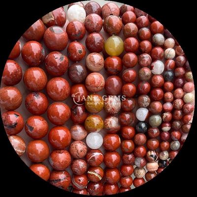Roche ronde avec technique polissée Jaspe rouge bleu grès cristallin pierre de guérison rondes lâches perles exquises et durables