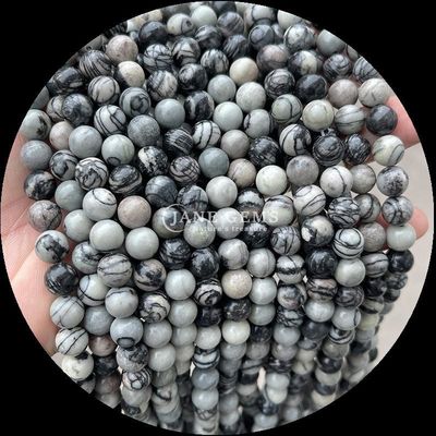 Perles de forme ronde Perles de pierre précieuse naturelle Perles de rhodonite polie Franges de perles lâches pour des collections de bijoux exquis