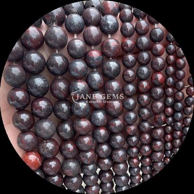 pierre précieuse tranchée pierres précieuses rondes perles zèbre jaspe mahagone obsidienne divers types pierre de guérison cristalline fils de perles lâches pour accessoires faits à la main
