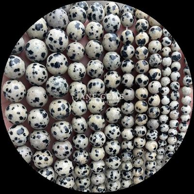 Technique polissée Perles de coupe ronde Perles en pierre de guérison de cristal multicolore Dalmatin Jaspe de lave Pierre à perles lâches Franges de perles pour accessoires capillaires à perles