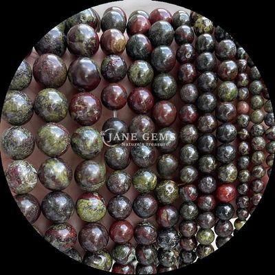 Technique polissée Perles de coupe ronde Perles en pierre de guérison de cristal multicolore Dalmatin Jaspe de lave Pierre à perles lâches Franges de perles pour accessoires capillaires à perles