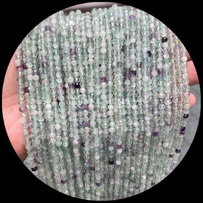 Les pierres précieuses naturelles Perles découpées en rondes Cristal facétuel de guérison Mini pierres précieuses Mousse Agate Flocon de neige Obsidienne Divers fils de perles lâches Idéal pour les accessoires artisanaux