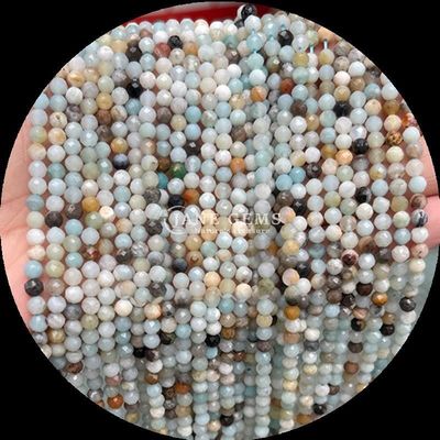 Forme ronde Perles de pierres précieuses multicolores Cristal naturel de guérison Rose quartz, Lapis-Lazuli Faceté Franges de perles lâches pour bijoux bricolage