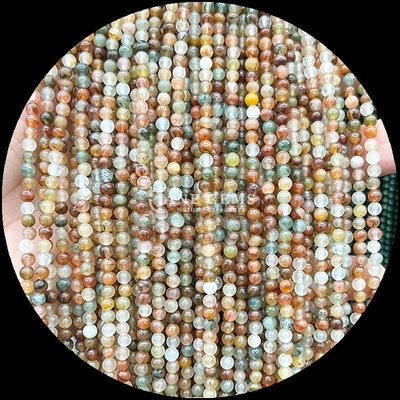 Technique Pierre précieuse polie Forme ronde Quartz de jardin Perles en vrac pour créations de bijoux exquises